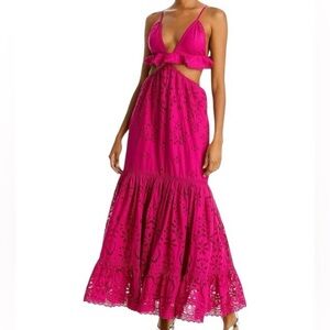 ROCOCO SAND SASHA PINK MAXI DRESS SMALL